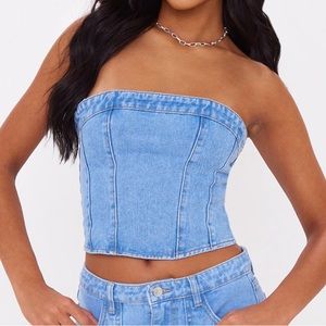 PLT Denim Tube Top